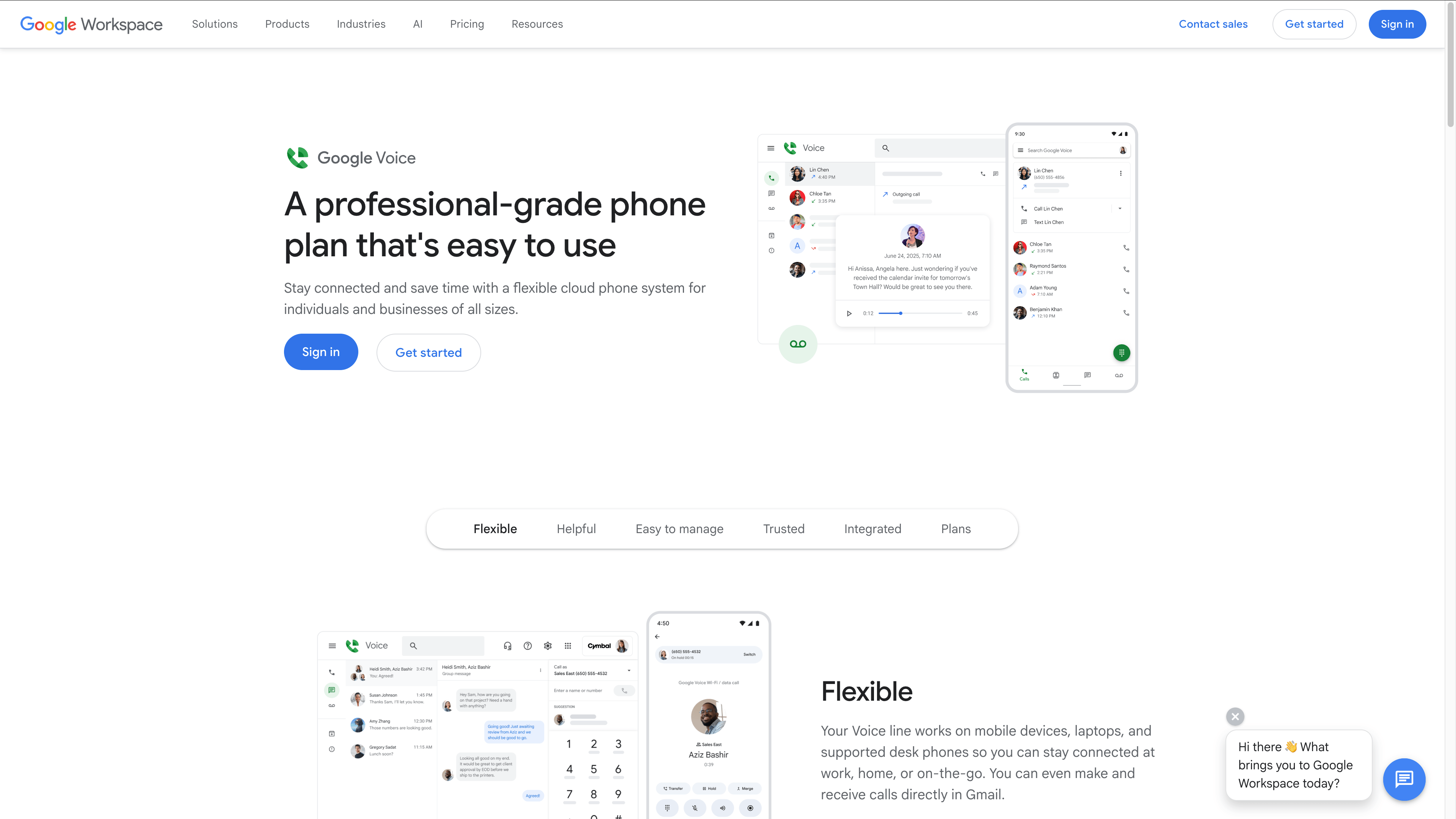 Screenshot of Google Voice, a free FreedomVoice alterntive