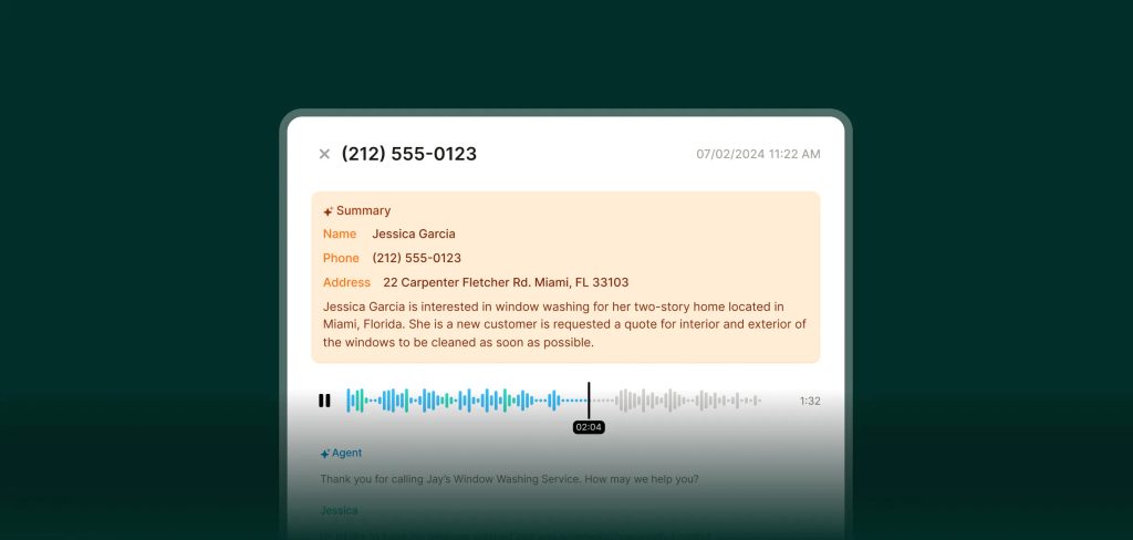 AI receptionist greeting an incoming call for Lemon Tree Real Estate, demonstrating 24/7 answering service for realtors.