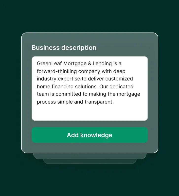 An answering service for mortgage brokers adds business details to streamline customer interactions.