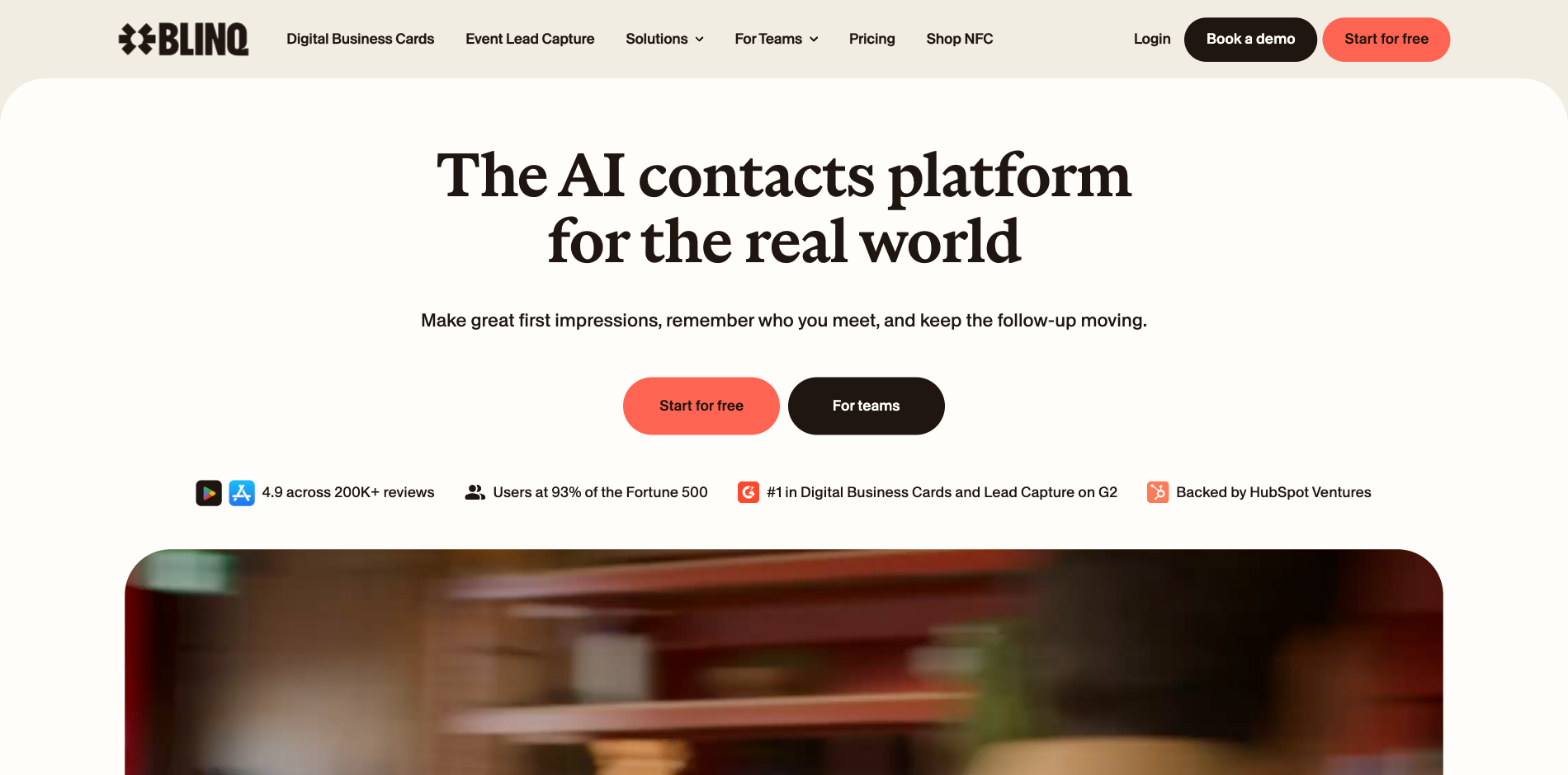 Blinq homepage