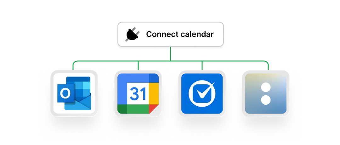 Interface showing AI receptionist booking an appointment directly into a connected calendar.