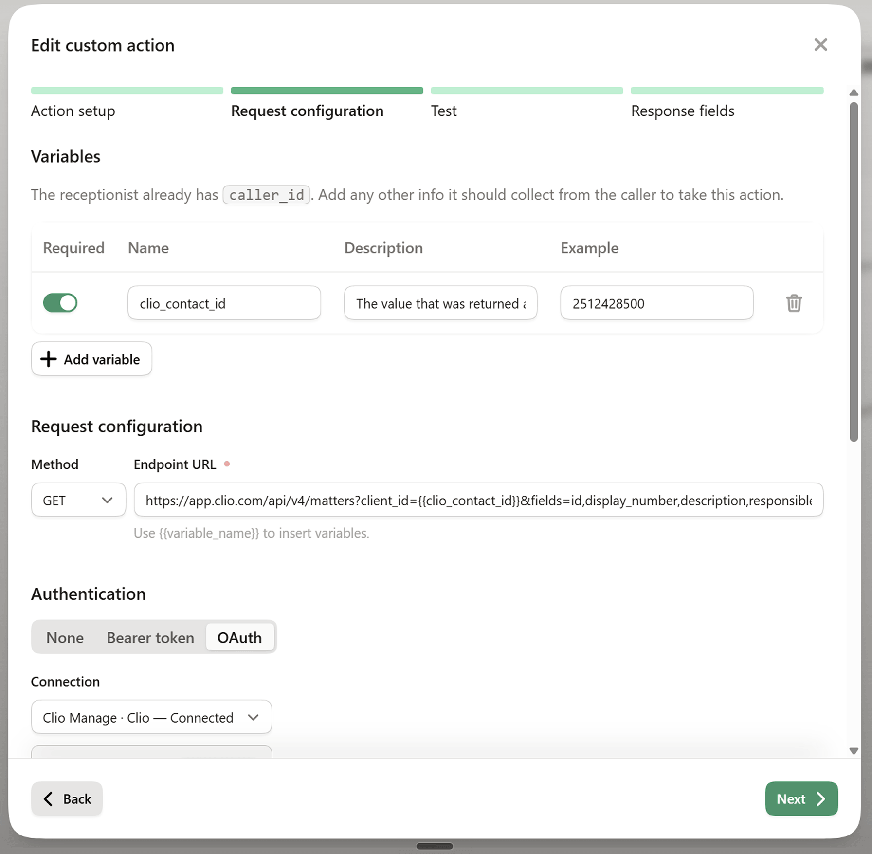 Adding the clio_contact_id variable for the responsible staff action