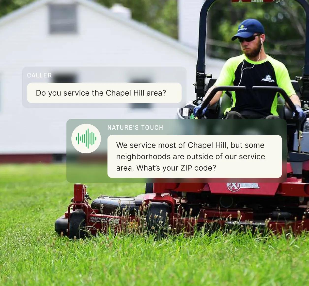 Landscaping answering service managing service area verification for lawn care company in Chapel Hill