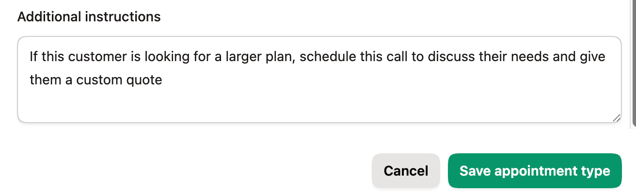 Screenshot of appointment details 