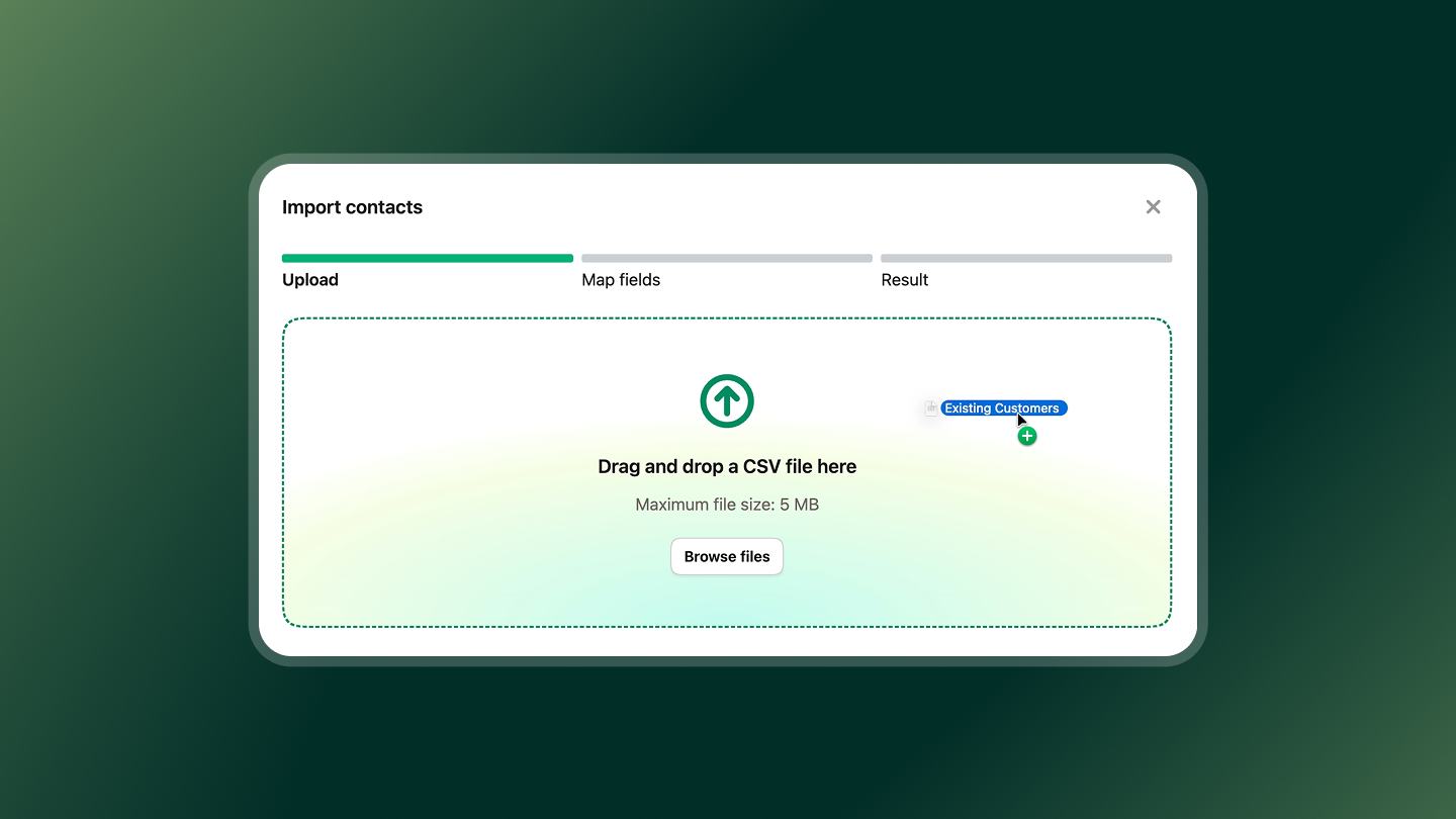 Import contacts via CSV in Upfirst