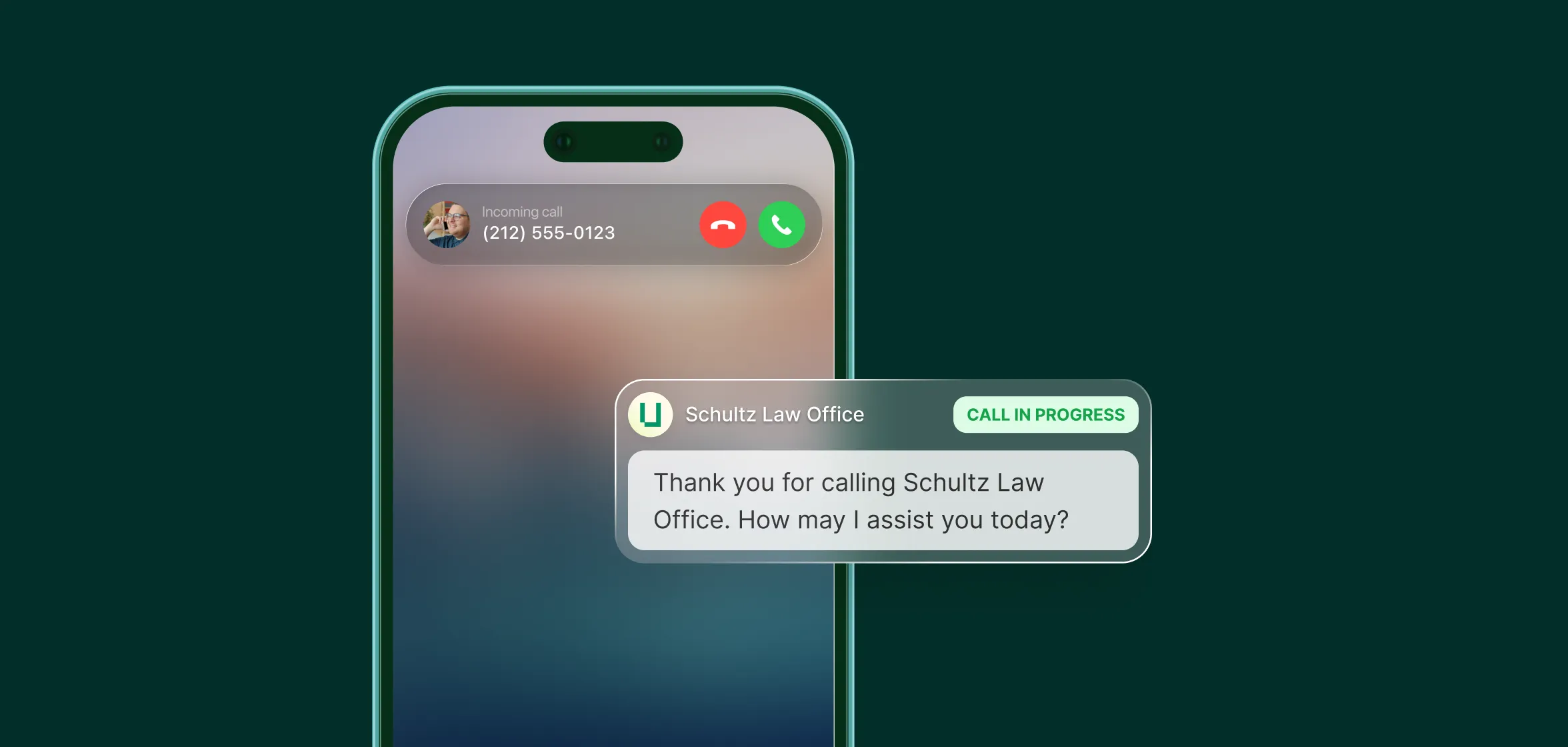A phone forwarding a phone call to an automated telephone system that answers immediately 