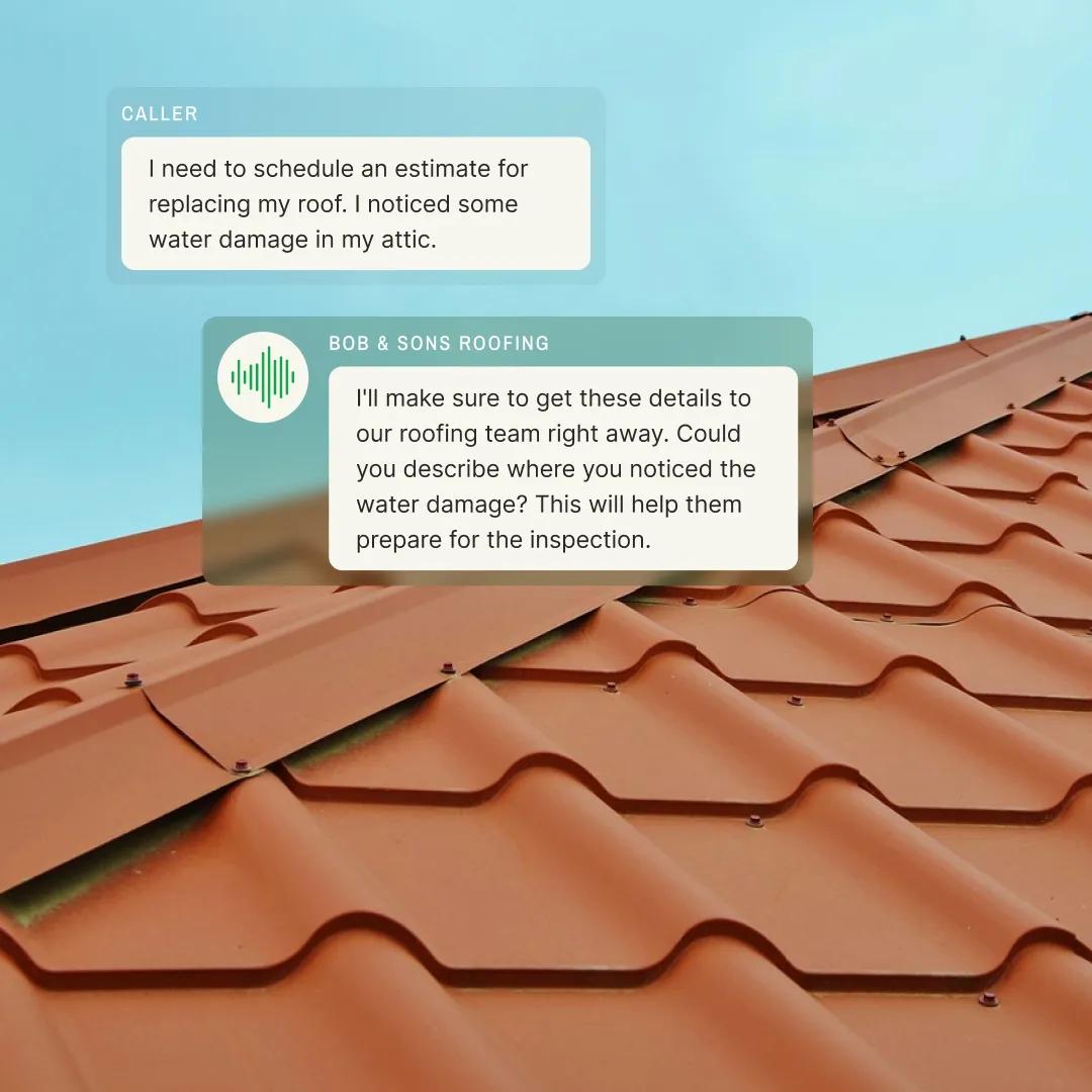 Contractor answering service helping to schedule an estimate for a roof replacement.