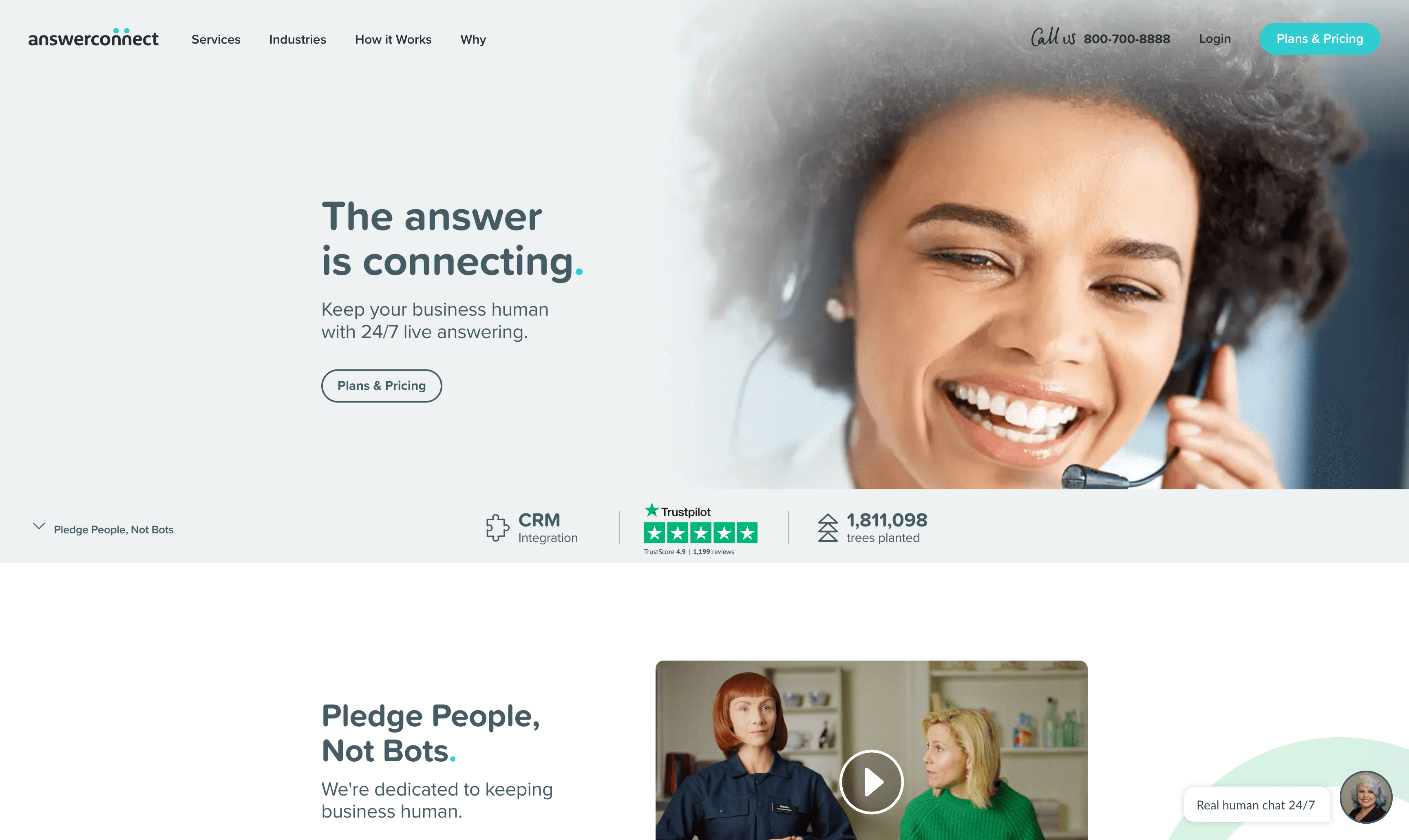 Screenshot of AnswerConnect the website. 