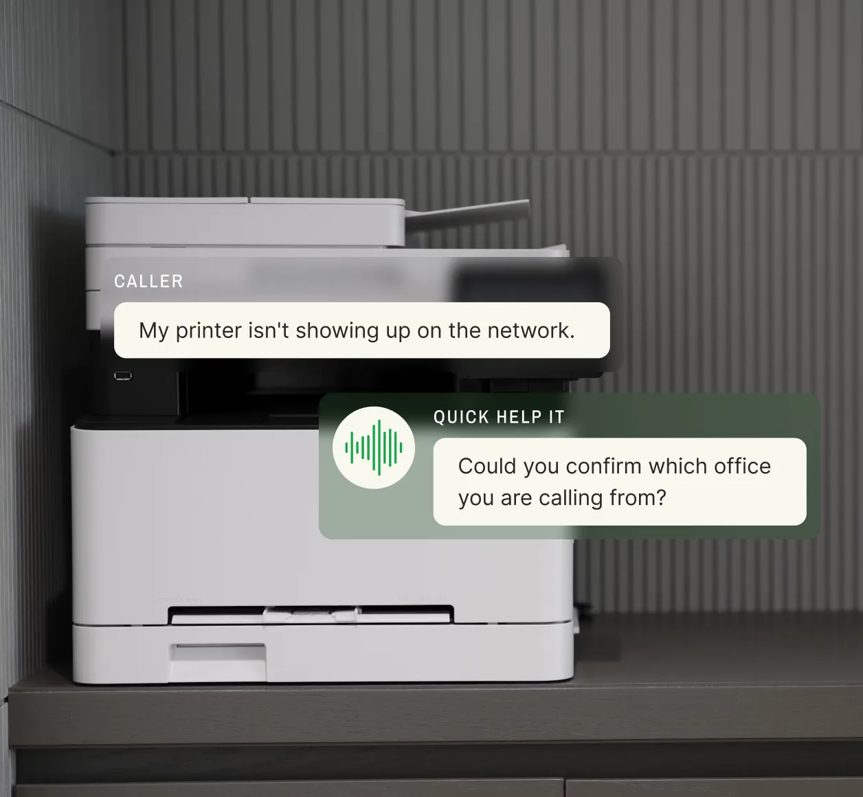 Answering service for IT company assisting with network printer connectivity issues