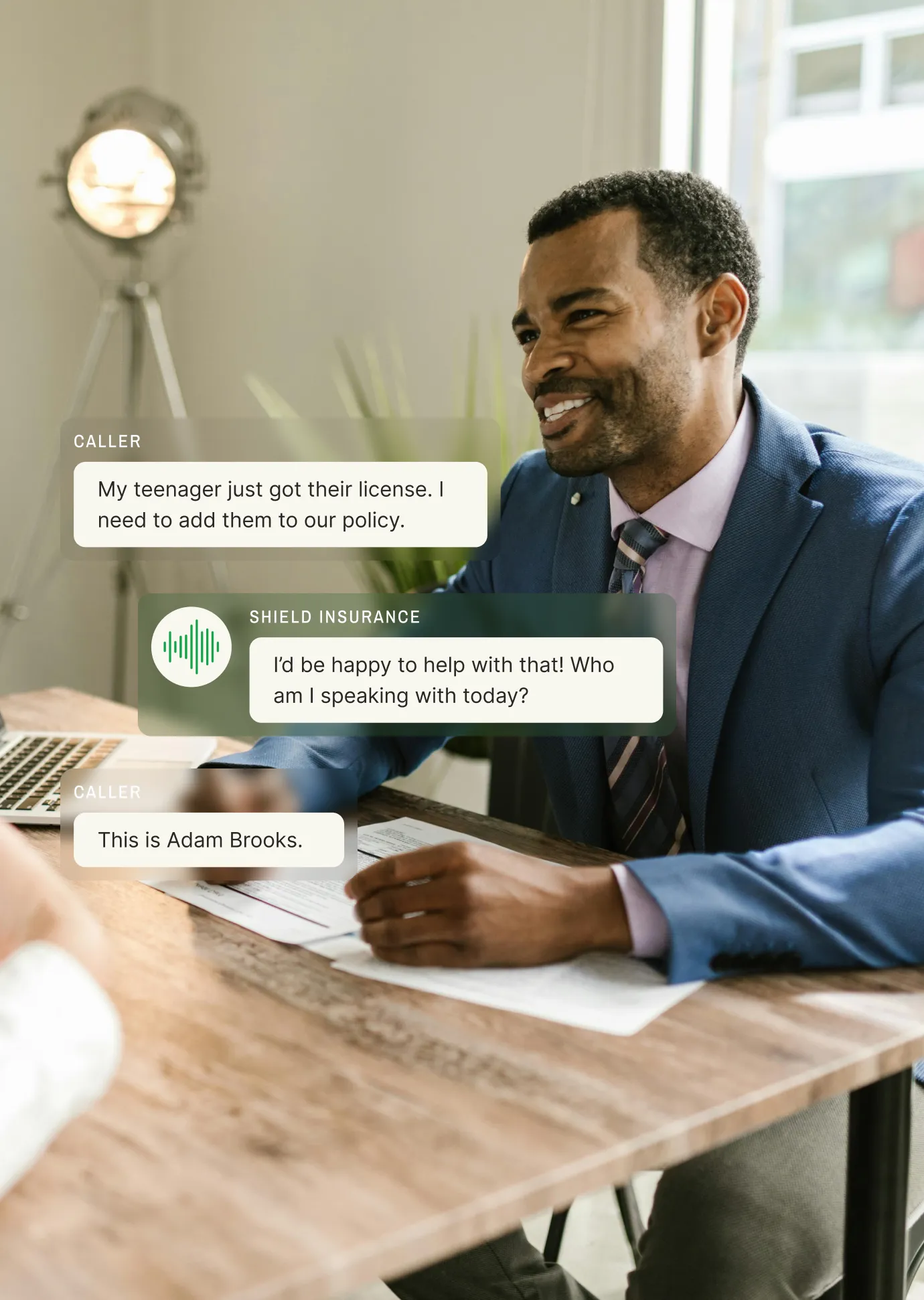 Example conversation of an answering service for law firms