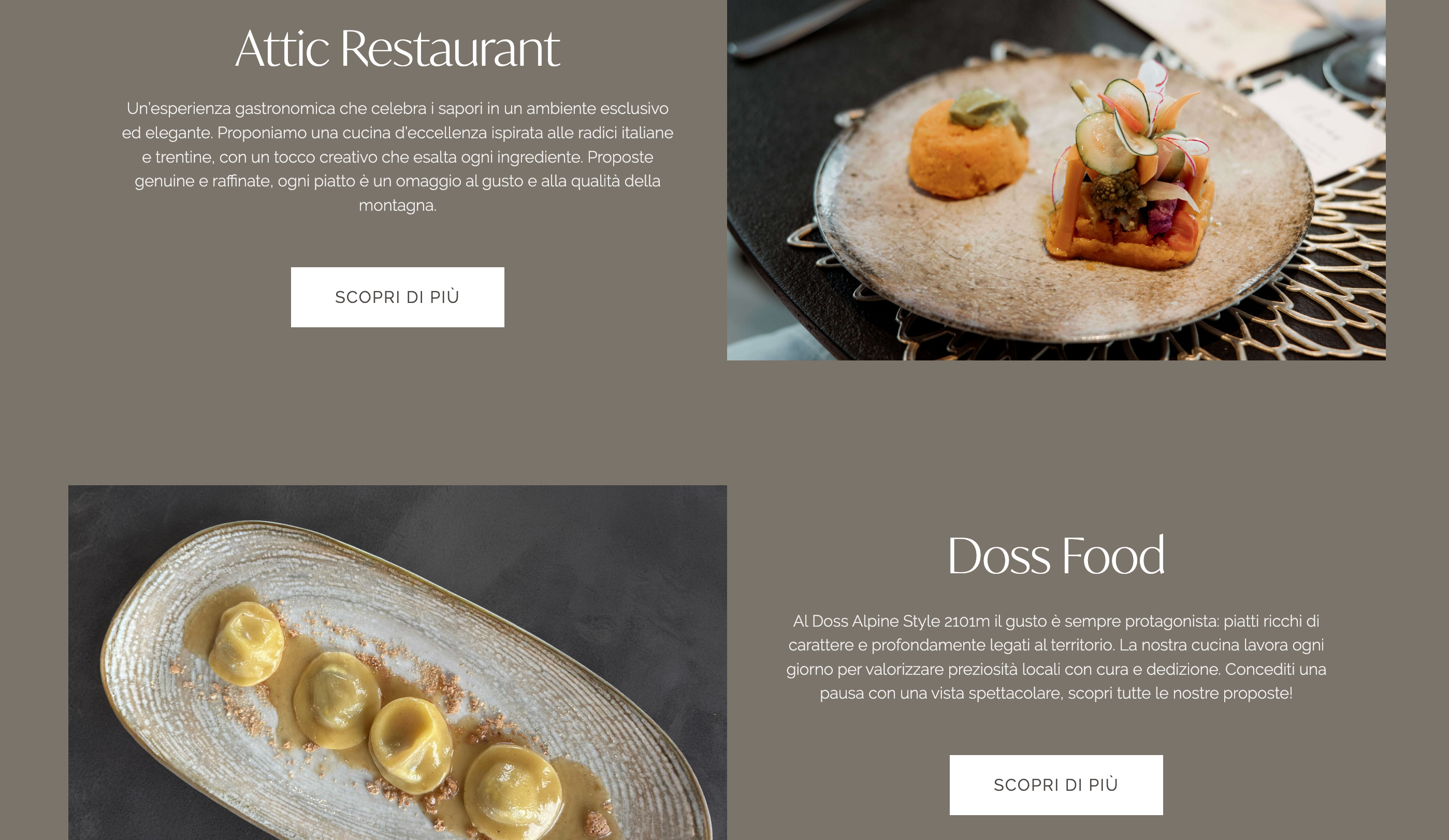 Dolomiti restaurant website — 3
