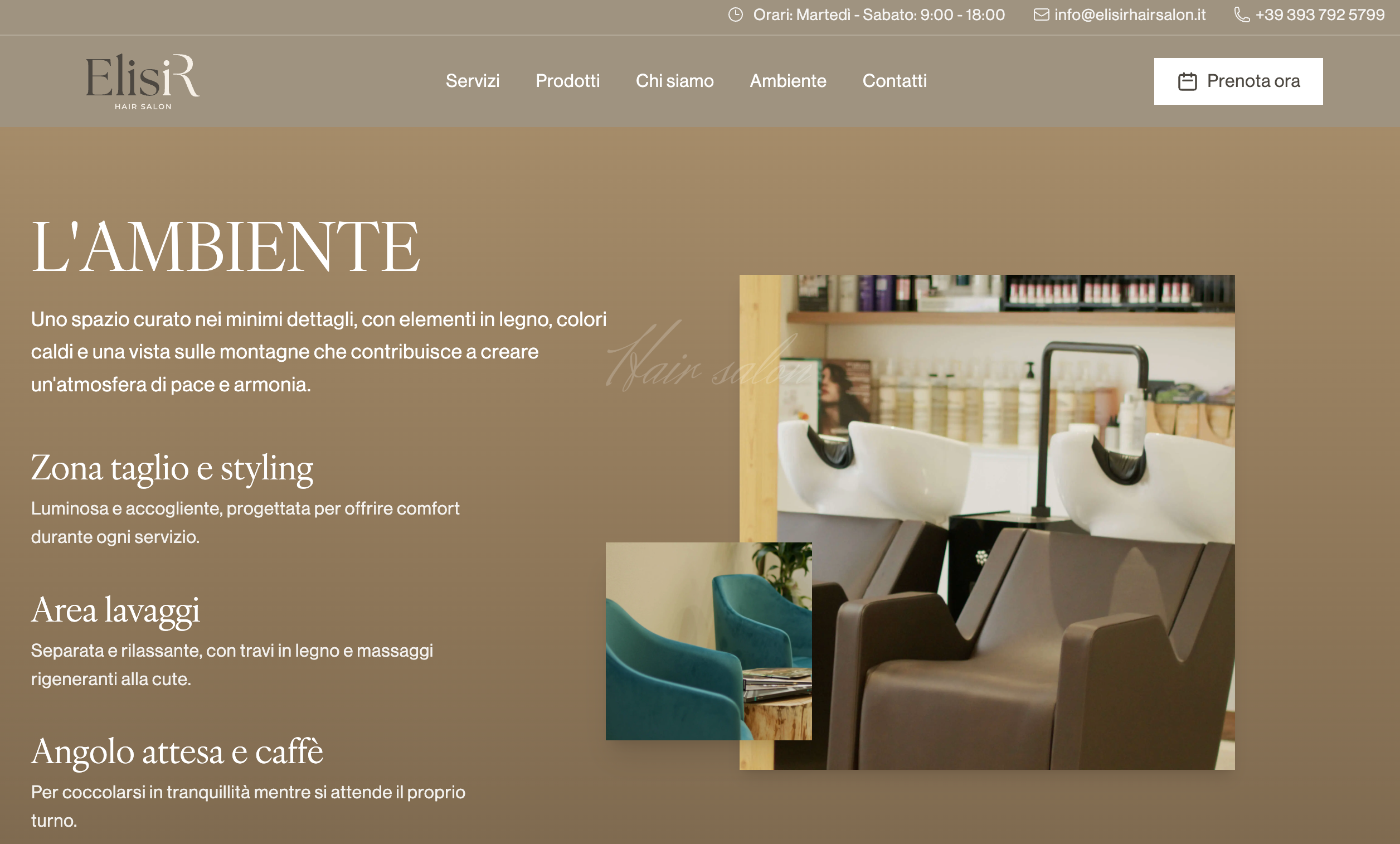 Hair salon website — 3