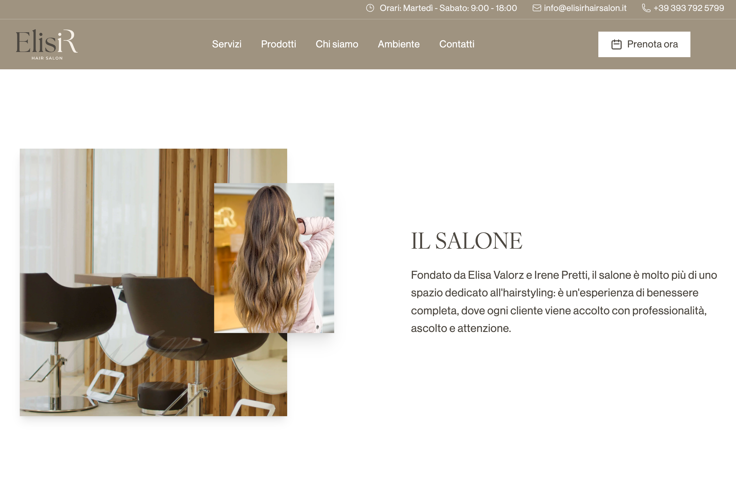 Hair salon website — 2