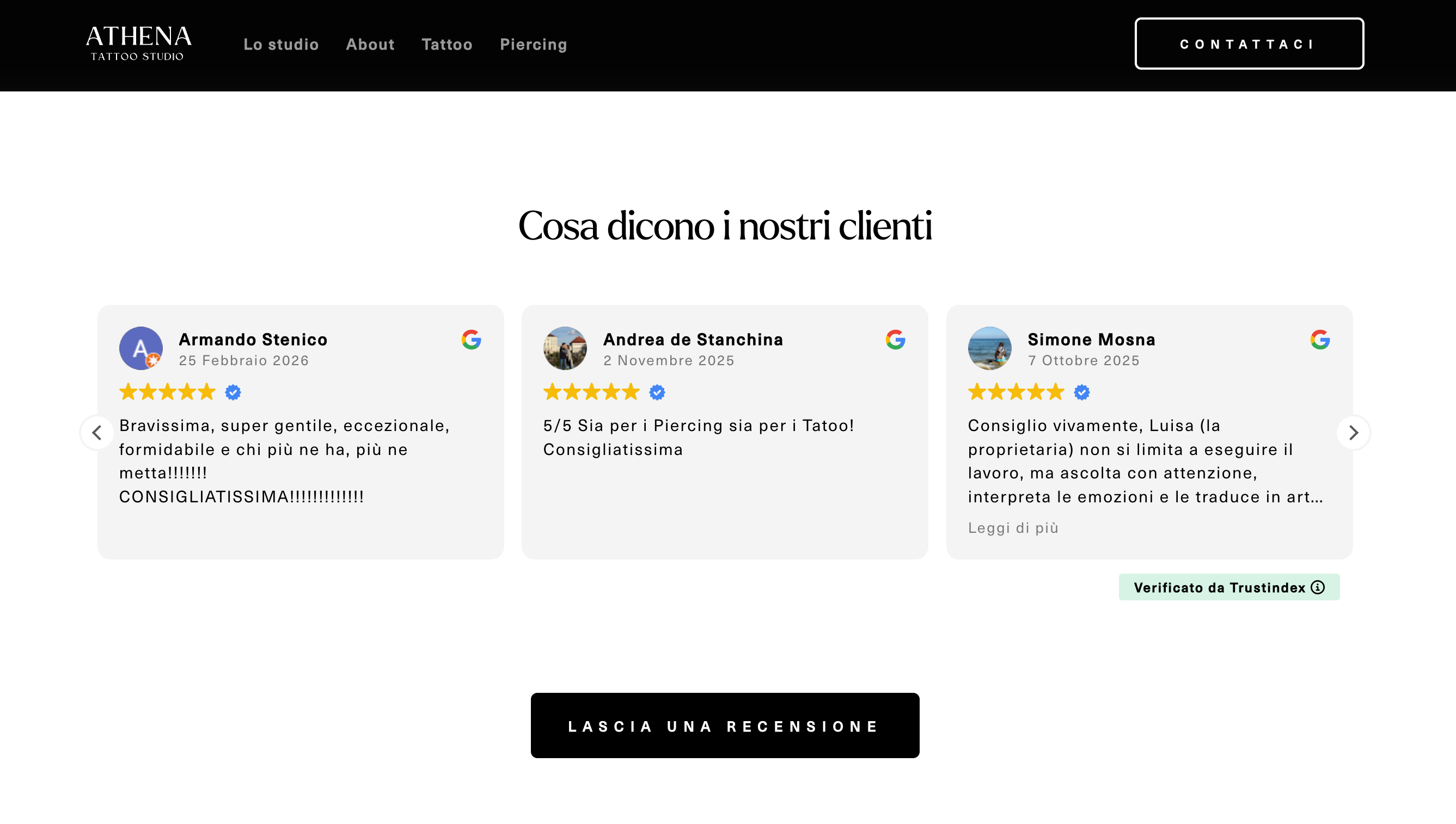 Tattoo studio website — 4