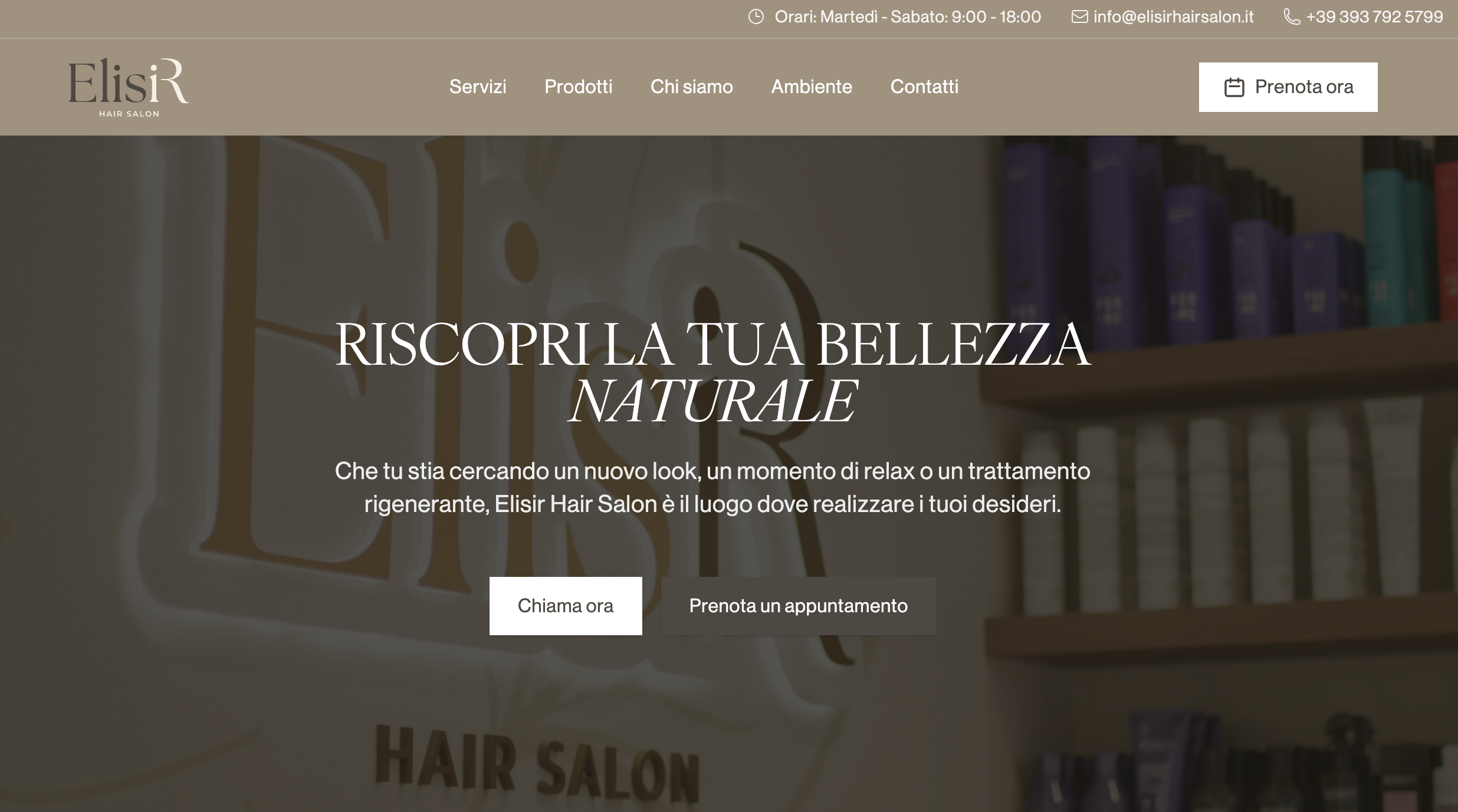 Hair salon website — 4