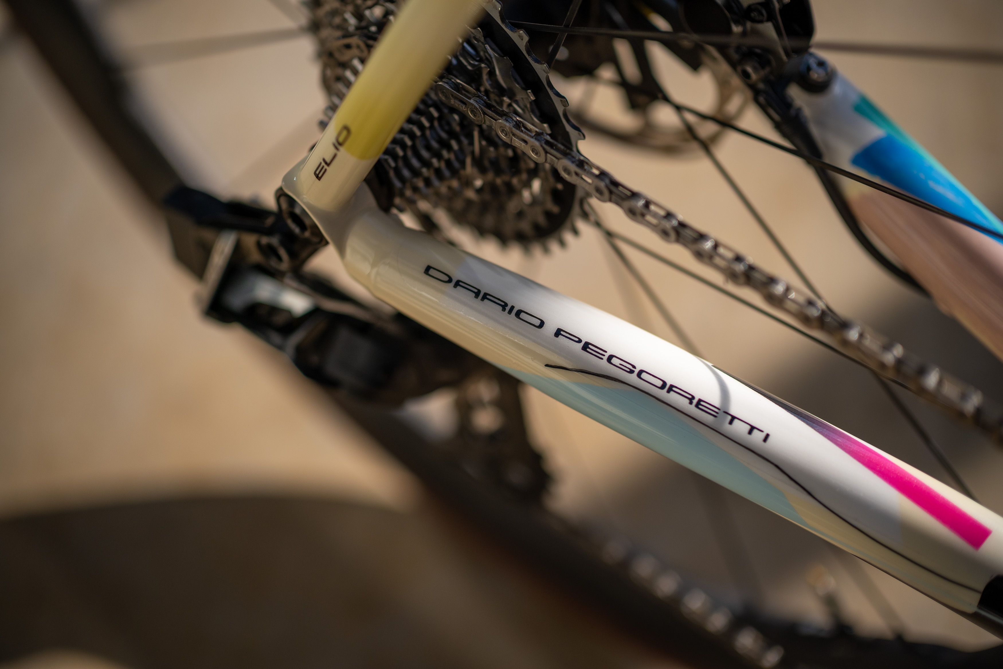 The chainstays of Pete's Pegoretti Elio