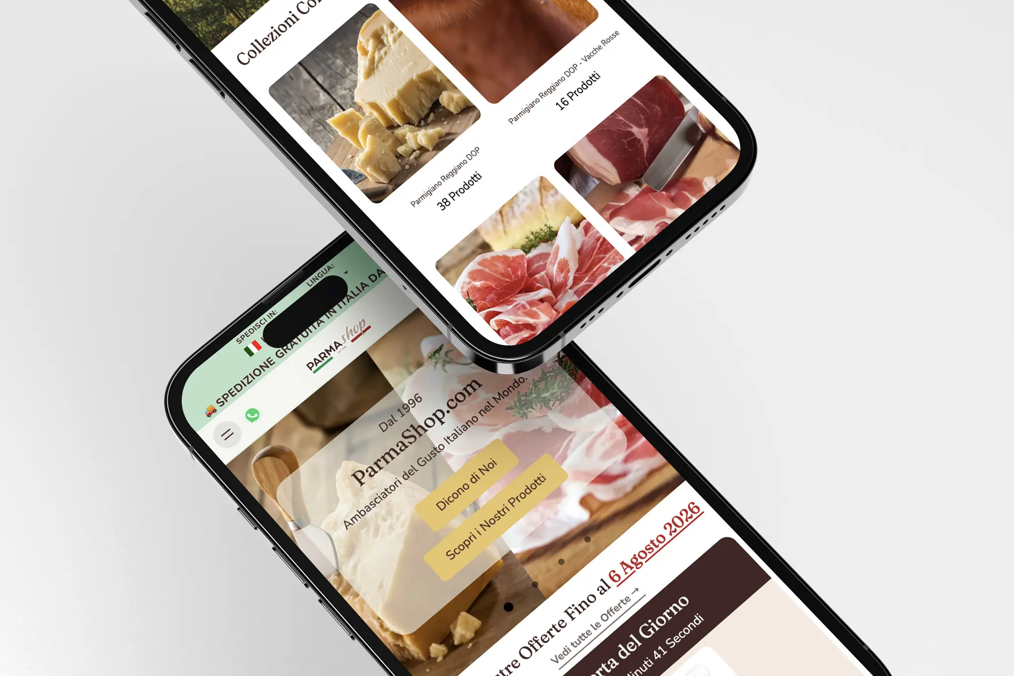 Mockup smartphone ecommerce food e beverage