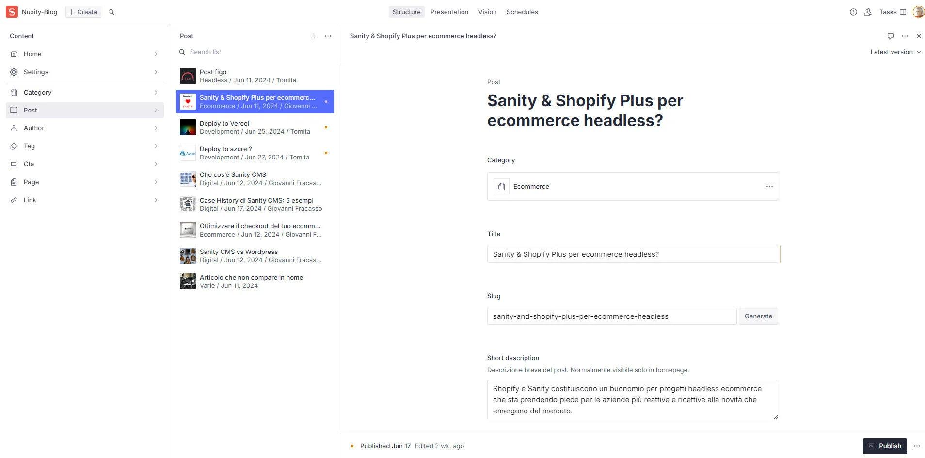Il back end di Sanity