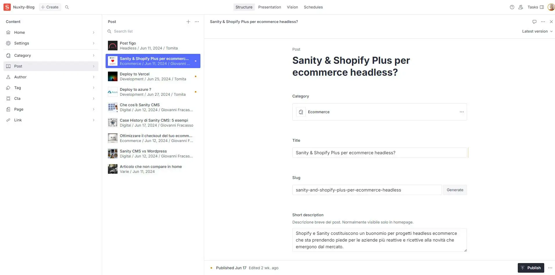 Il back end di Sanity