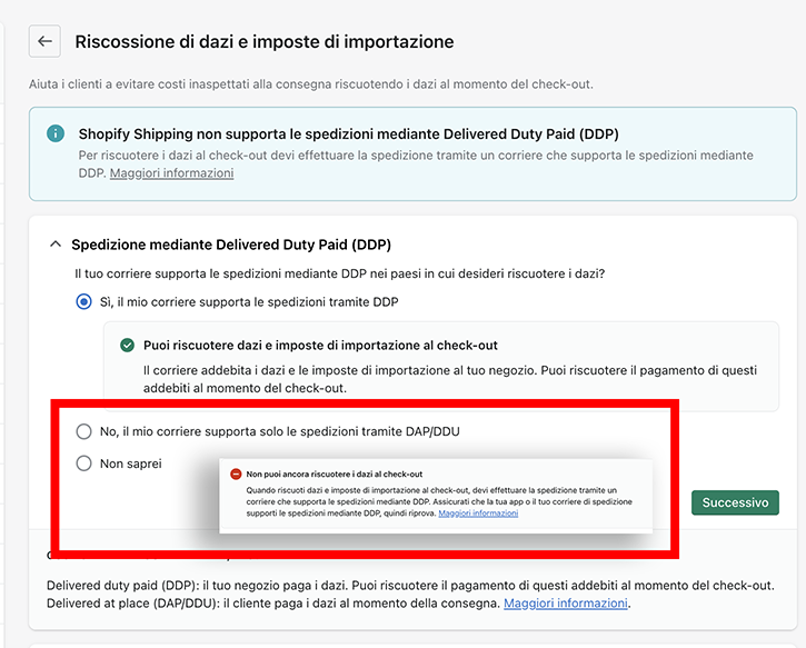 shopify markets - 3-impostazioni- Imposte e Dazi - attiva-Riscossione 01.png
