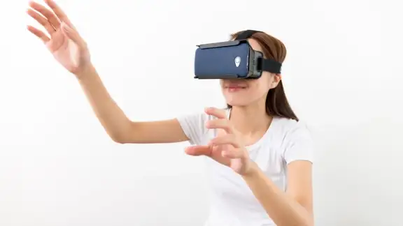 Young Woman experience virtual reality on cellphone.jpeg