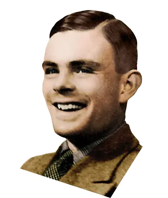 Ritratto di Alan Turing, pioniere dell'informatica
