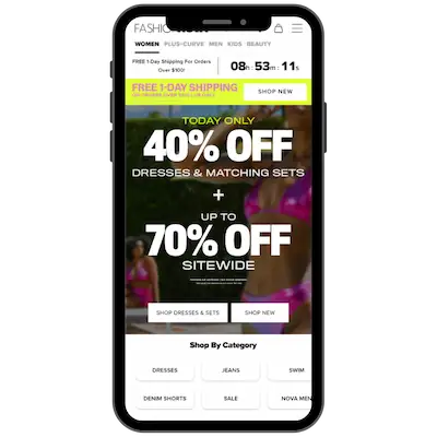 fashion nova esempio shopify plus mobile.webp