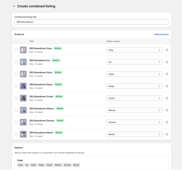 Shopify combined listings App