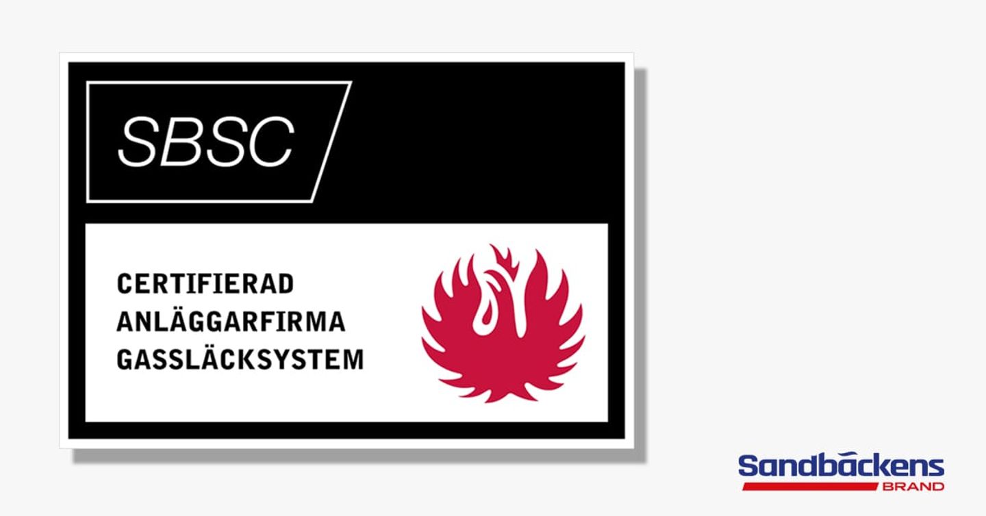 Sandbäckens Brandskydd AB, certifierad anläggarfirma Gassläcksystem