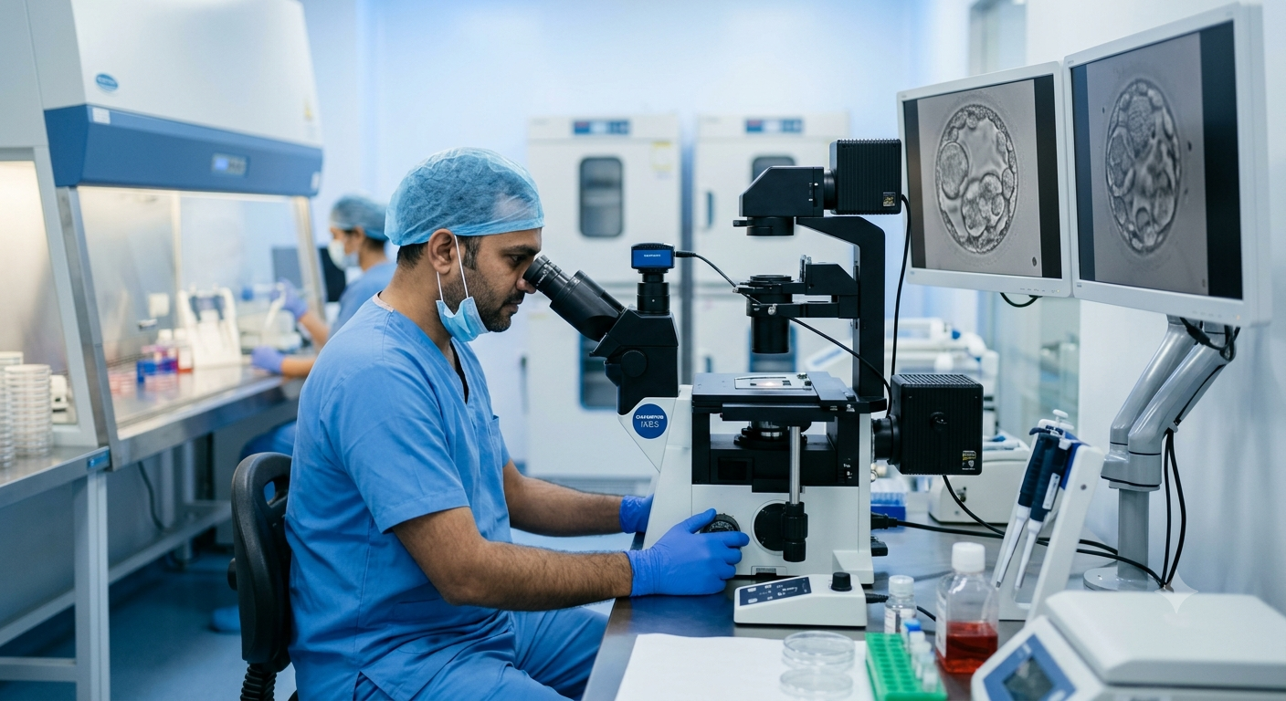 Medical illustration for IMSI technique for IVF: Advanced sperm selection for better success — Bavishi Fertility Institute
