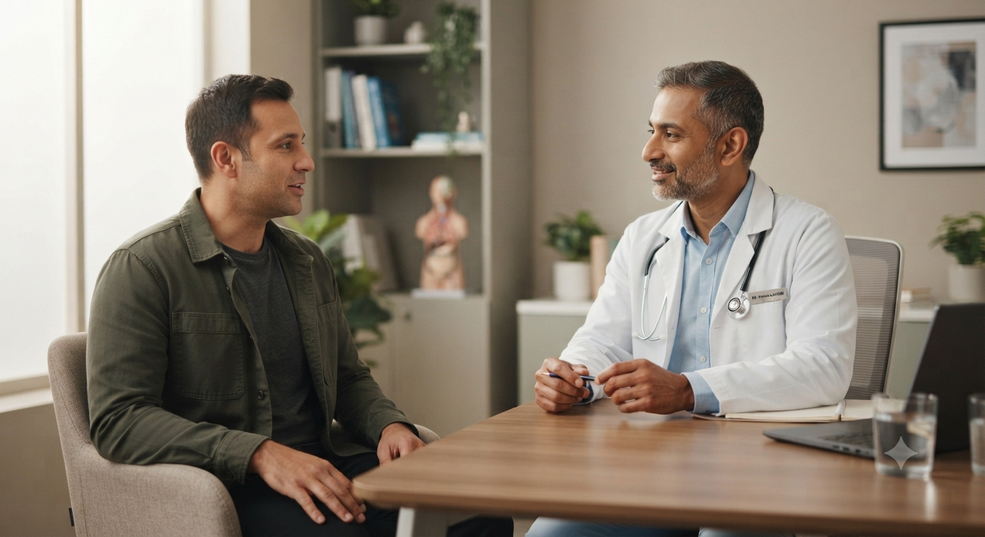 Medical illustration for Male infertility treatment options in Ahmedabad: What you should know — Bavishi Fertility Institute