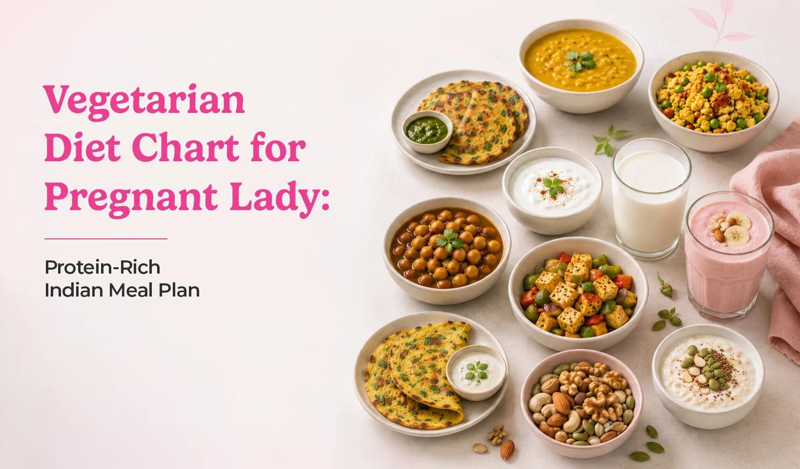Diet chart for pregnant lady - vegetarian protein food options table