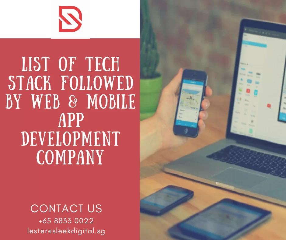 List of tech stack followed by web & mobile app development company
