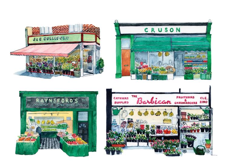 image for work: Shopfronts of London Greengrocers and Florists