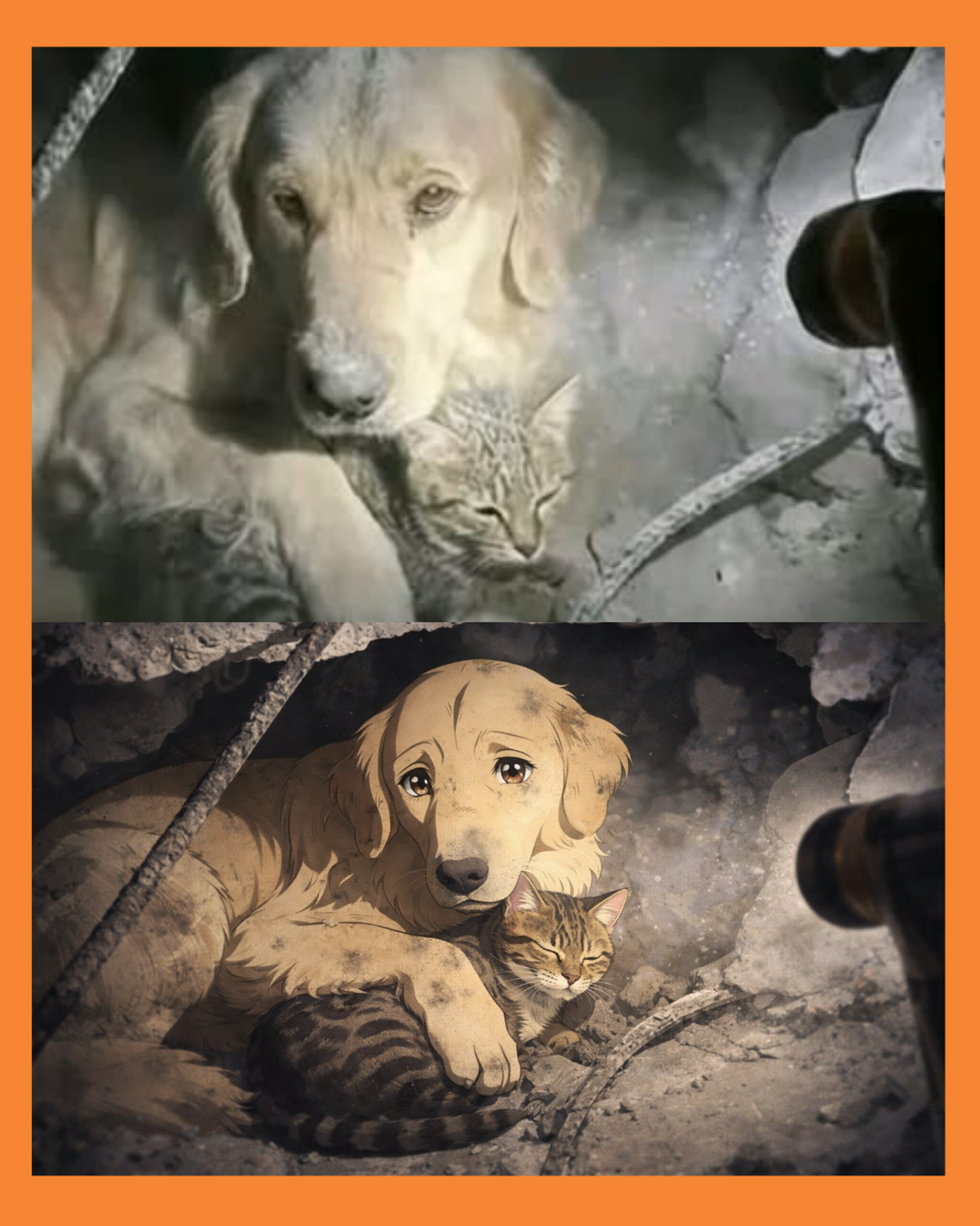 perro y gato rescatados