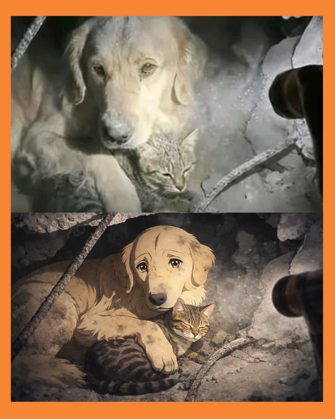 perro y gato rescatados