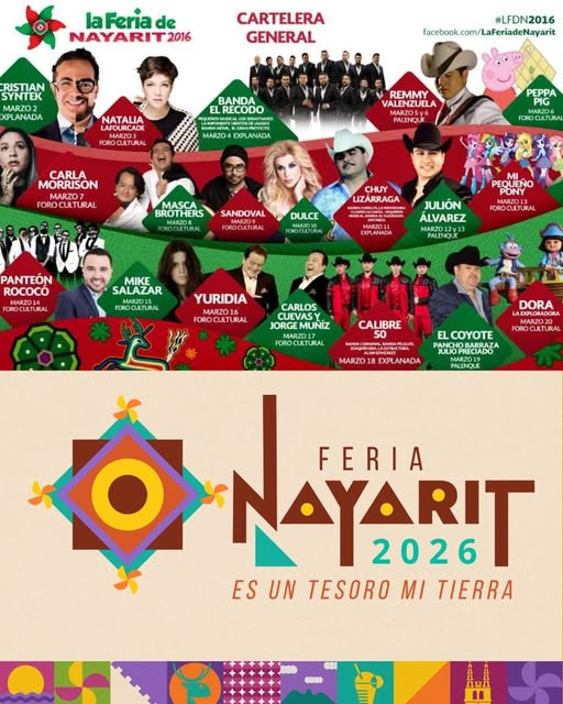 CARTELERA DE LA FERIA TEPIC NAYARIT 2026