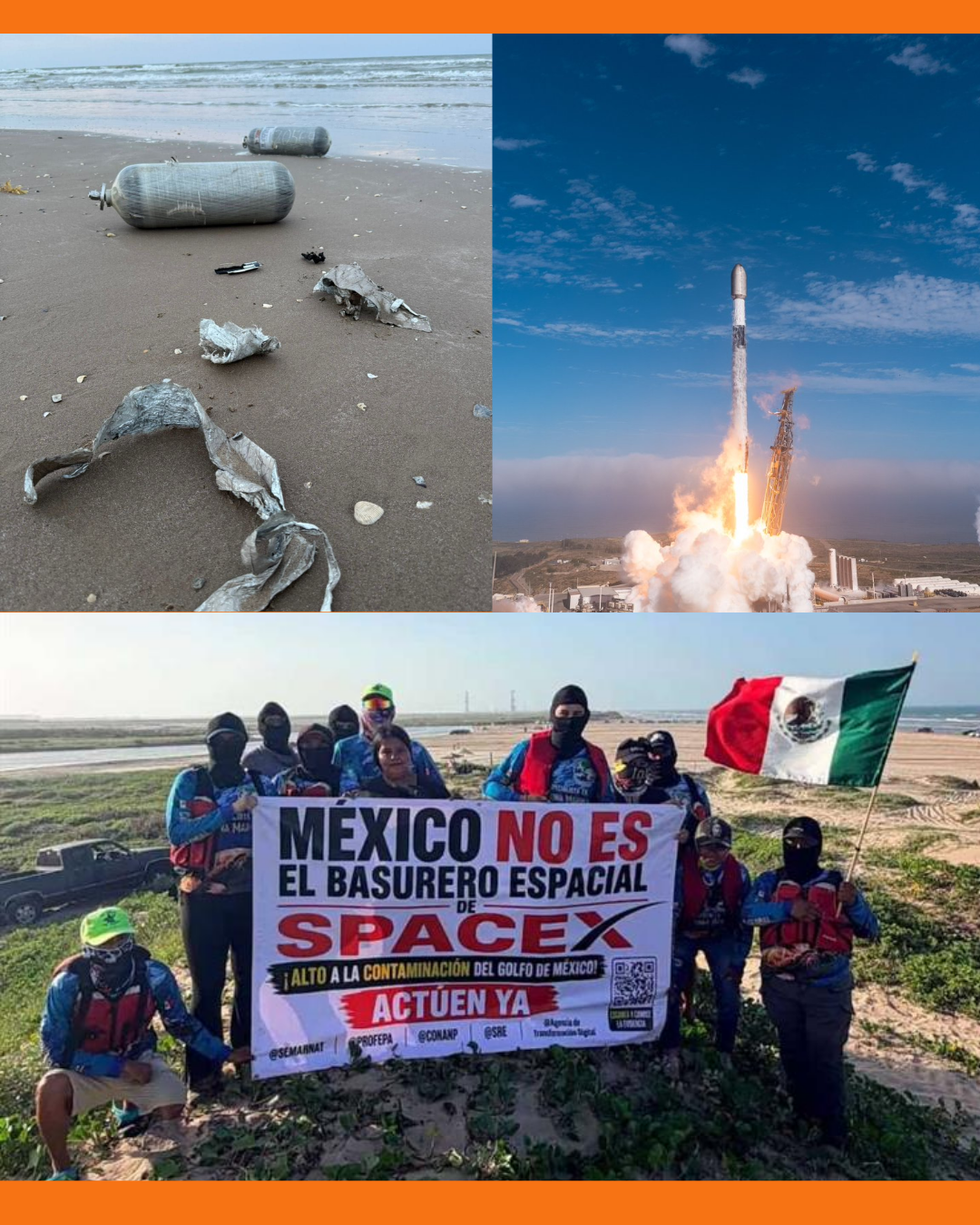 desechos espaciales en playas Mexicanas
