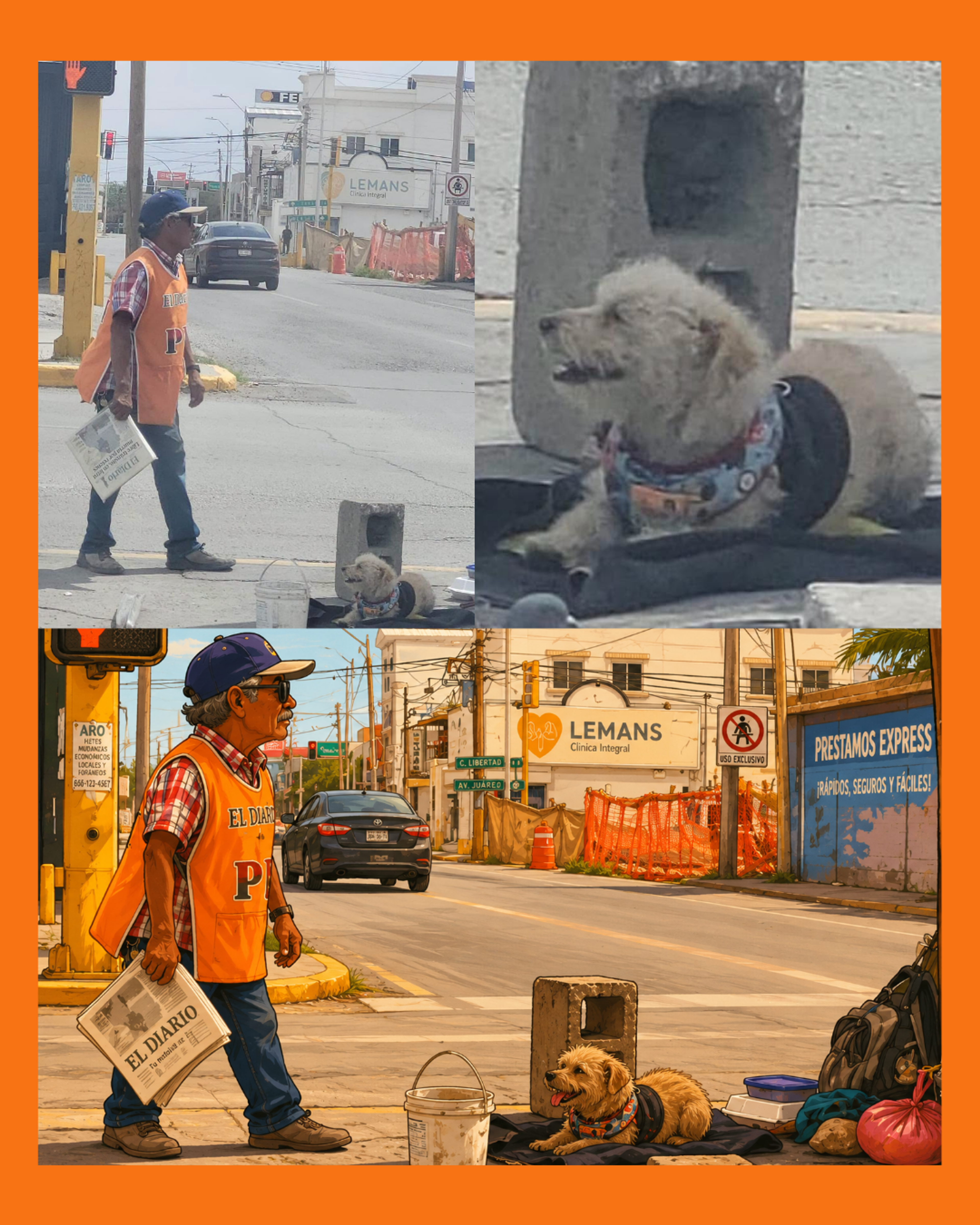 perrito y señor juntos