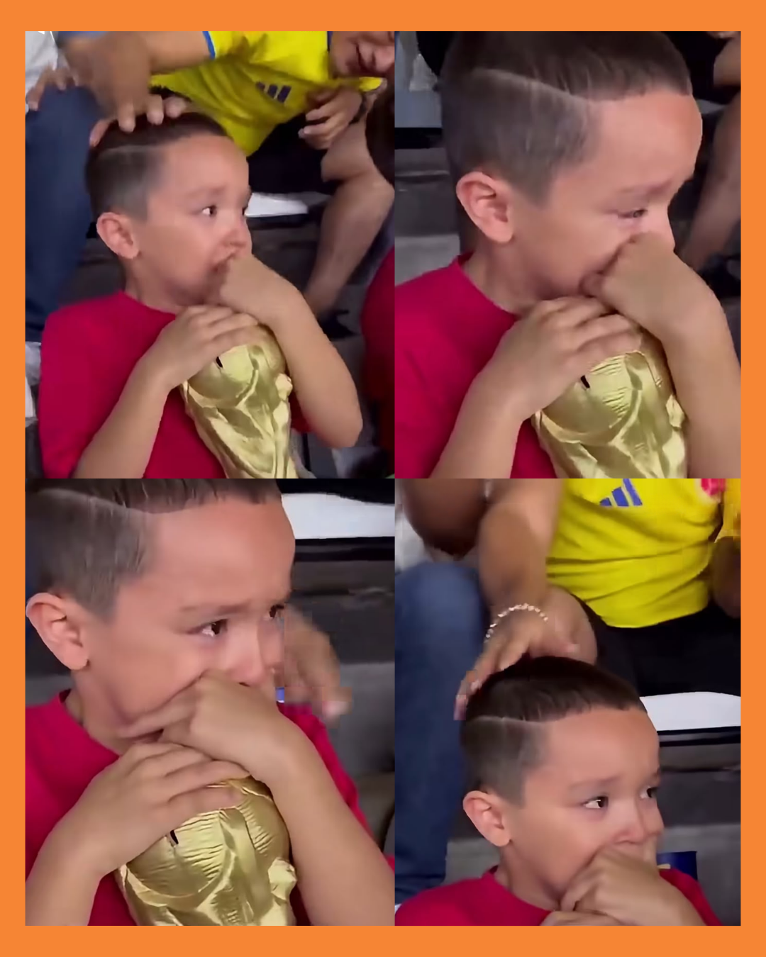 niño llora durante mundial
