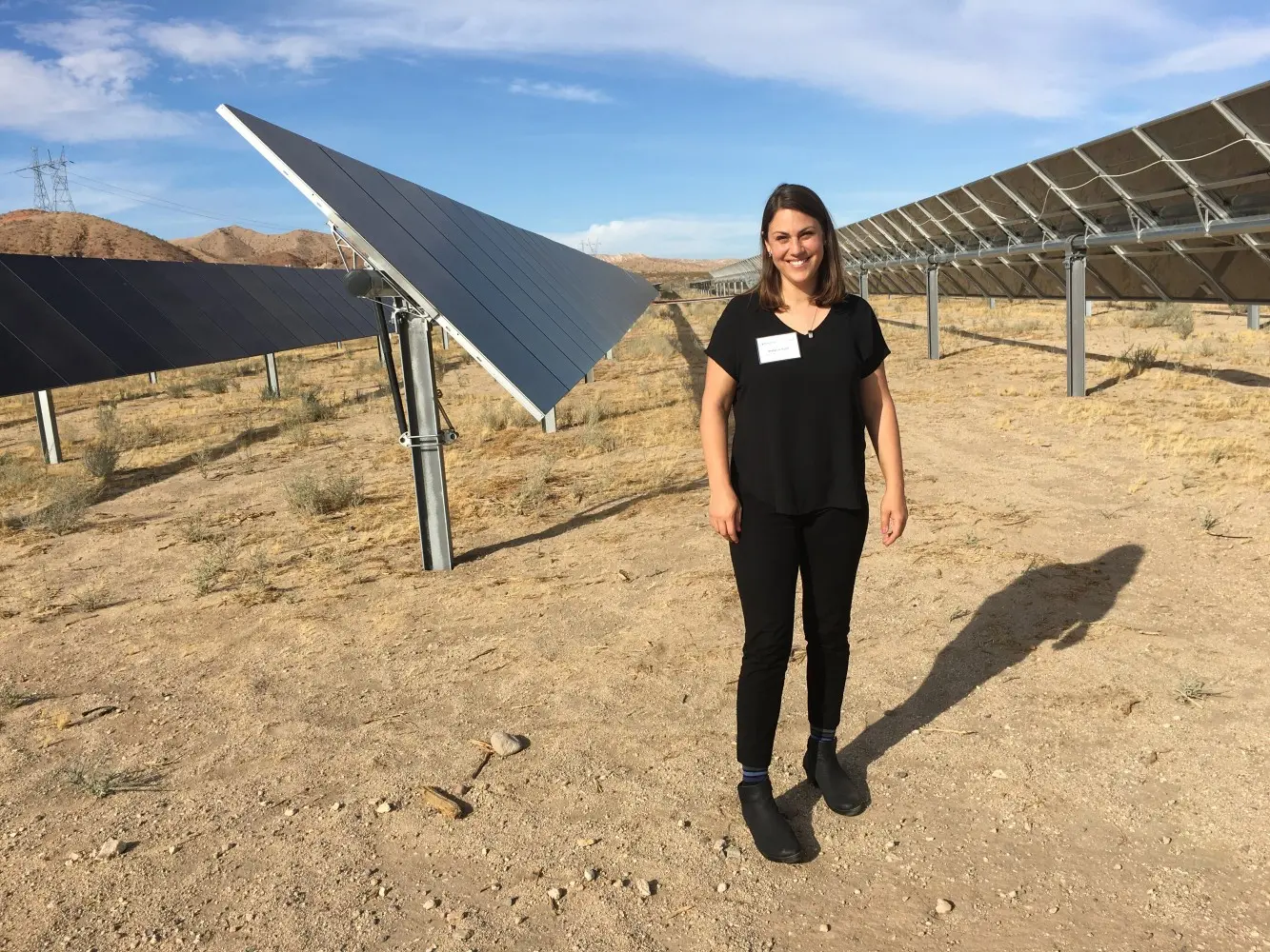 Stefanie at an Avantus solar site. 