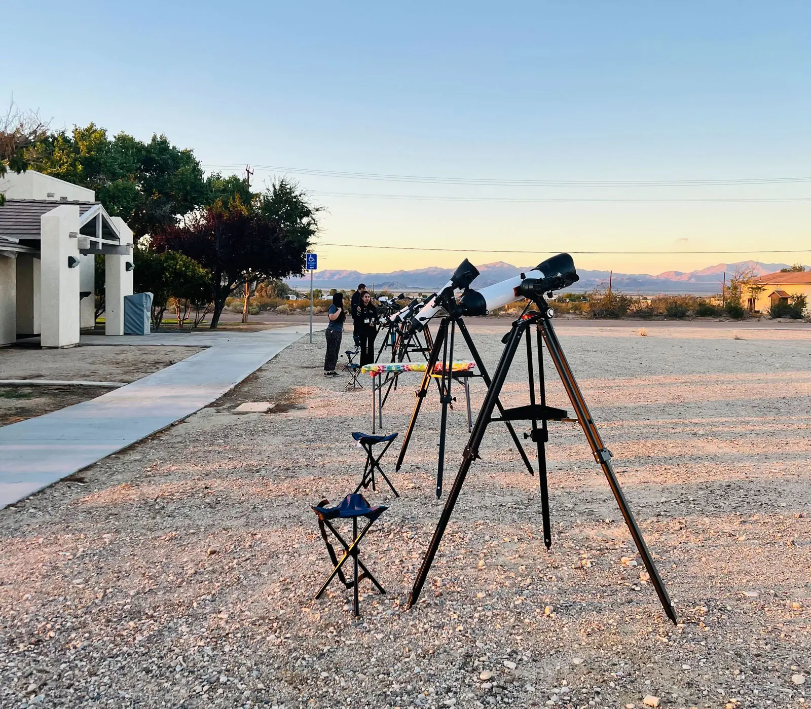 Telescopes lined up and ready to use for Galaxy Night
