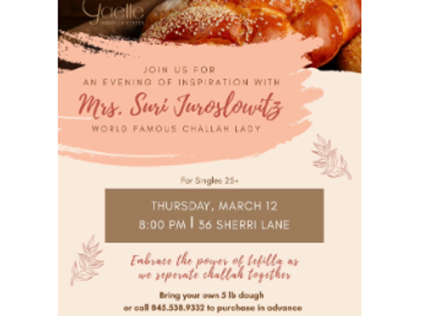 Tiferes Yaelle Evening of Inspiration for singles ages 25+ Monsey NY