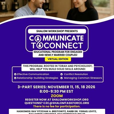 Shalom Workshop Communicate and Connect for Engaged & Married Couples