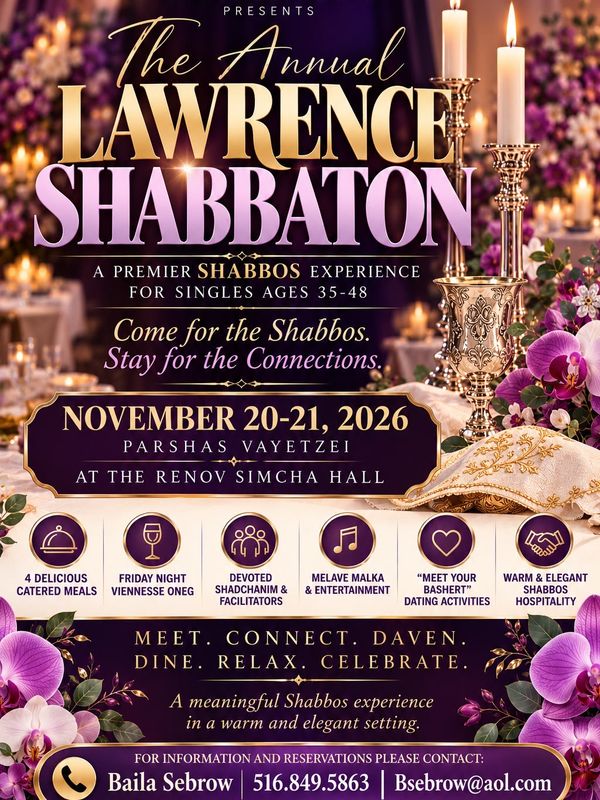 Annual Lawrence Shabbaton Ages 35-48