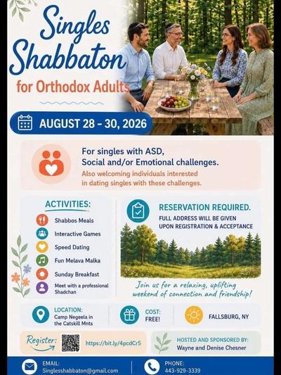 Shabbaton, Orthodox ASD, Social &/Emotional challenges, Catskills, NY