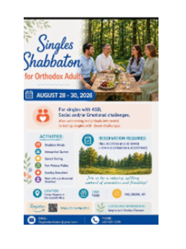 Shabbaton, Orthodox ASD, Social &/Emotional challenges, Catskills, NY