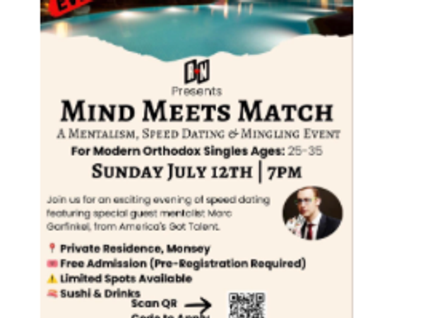 R&N Presents Mind Meets Match. MO, Monsey, Ages 23-35