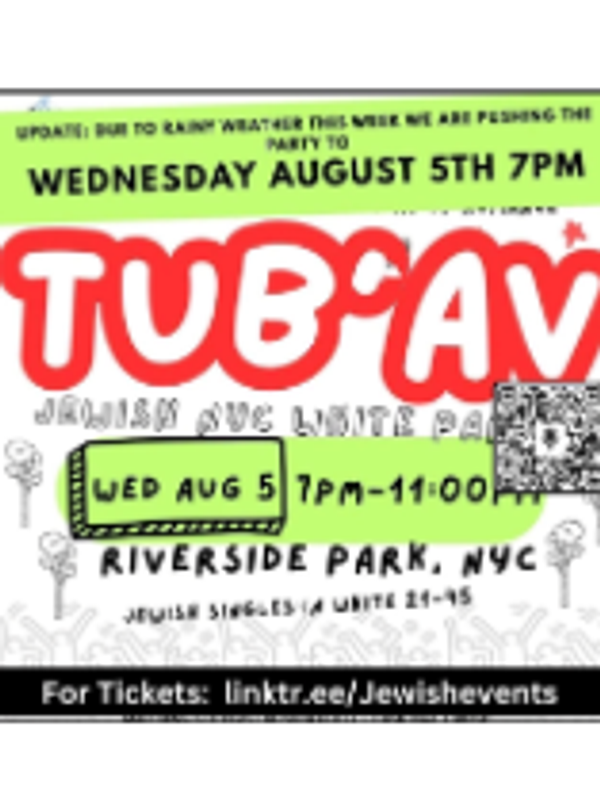 Tu B'Av Jewish White Party, Riverside Park, NYC Ages 21-45