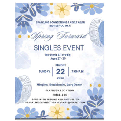 Sparkling Connections, Singles Event, Flatbush, Machmir & Toradig ages 27-39 